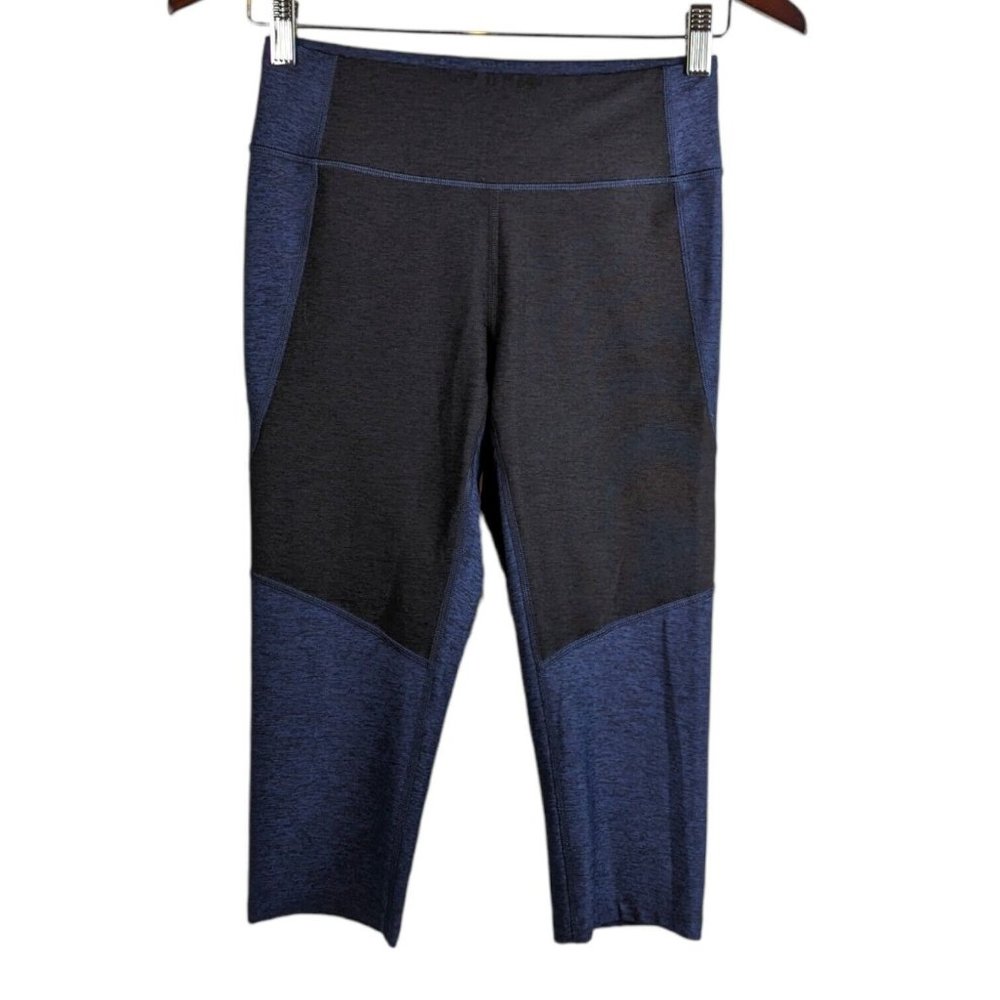 Outdoor Voices Colorblock Crop Leggings Black/Blue Women's Small